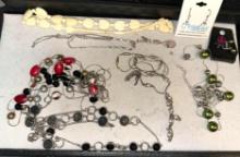 7 Necklaces (Some Vintage) and 2 Pairs of Earrings