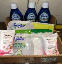 Group of Swiffer Mop and Dry Refills, 3 Dawn Power wash & 2 Packs of Pet Deodorizing Wipes- ALL NEW