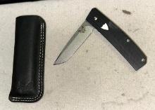 Bench Made Tengu Flip Knife OESER Design w/leather Case