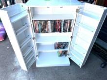 Media Storage Cabinet with DVDs and Blu Ray