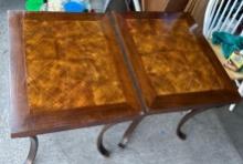 Pair of Wood and Metal End tables 28" x 24"