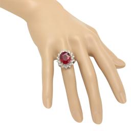 14K Gold 9.51ct Ruby 0.92cts Diamond Ring