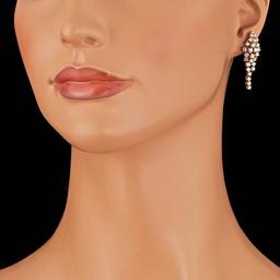 14k Rose Gold 3.00ct Diamond Earrings