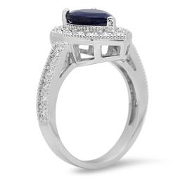 14K Gold 2.17ct Sapphire 1.05cts Diamond Ring