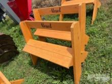 PAIR OF BLESSED WOODEN BENCHES