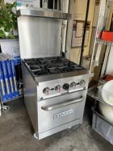 Kintera 4 Burner Gas Range w/Oven Below & Overshelf