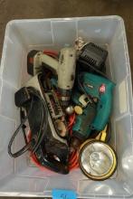 Box of Assorted Power Tools & Misc