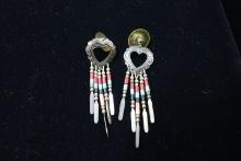 Pair of Native American Style Sterling Silver Earrings