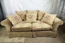 Oversized Olive & Foral Sofa