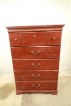 Cherry Finish 5 Drawer Chest