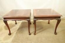 Pair of Lane Ball & Claw Foot End Tables