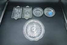 5 Glass Bowls & Trays