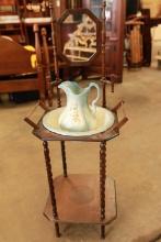 Washstand with Bowl & Pitcher