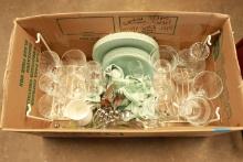 Box of Assorted Glass & Misc