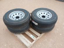(4) Unused Trailer Wheels w/Tires 225/75 R 15