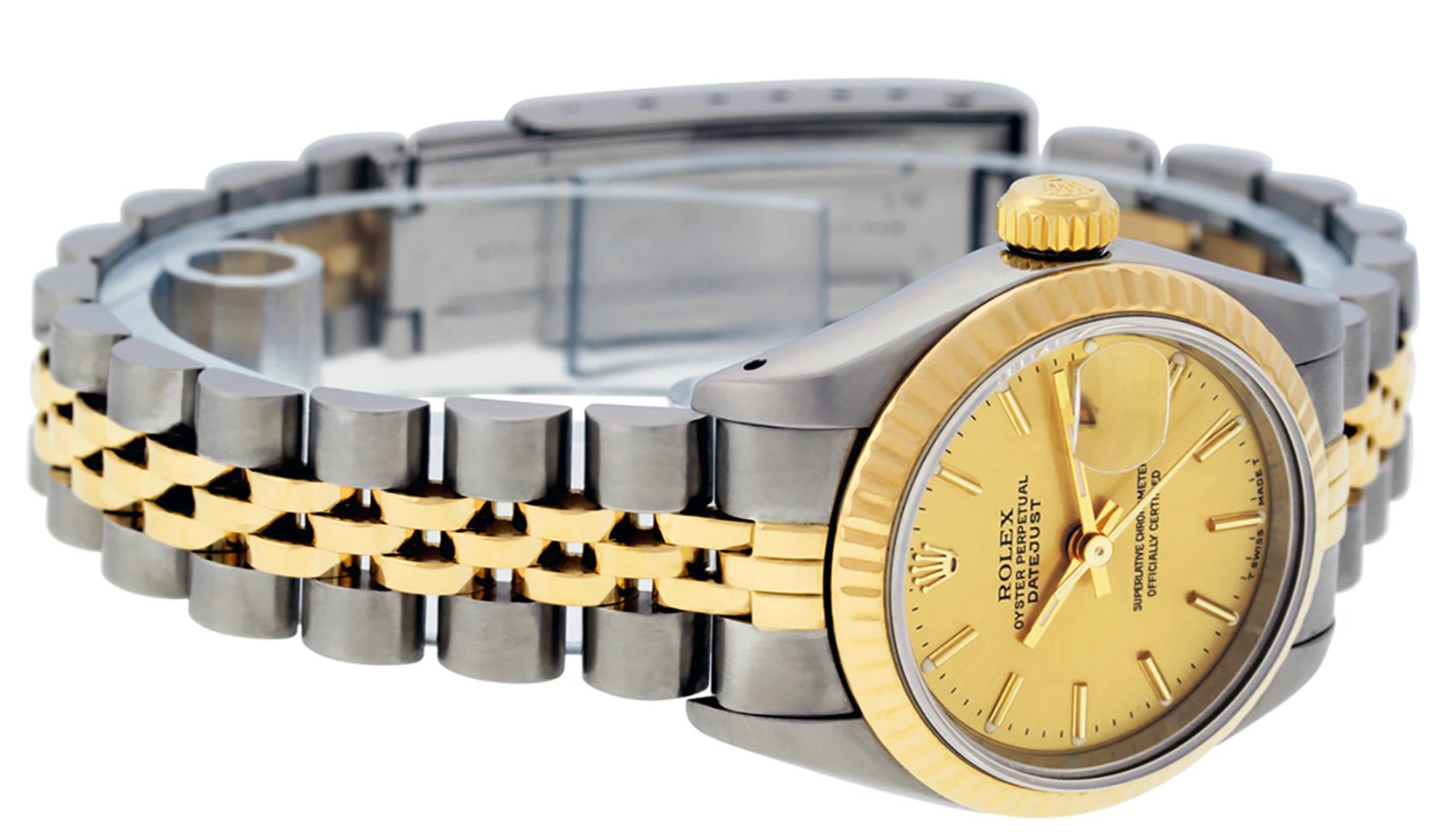 Rolex Ladies Two Tone Champagne Index Date Wristwatch