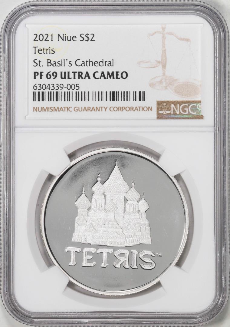 2021 Niue $2 Proof Tetris Silver Coin NGC PF69 Ultra Cameo