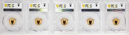 (5) 2022M Spain 15 Euro Cent Reverse Proof Lynx Gold Doubloon Coins PCGS PR69 FDOI