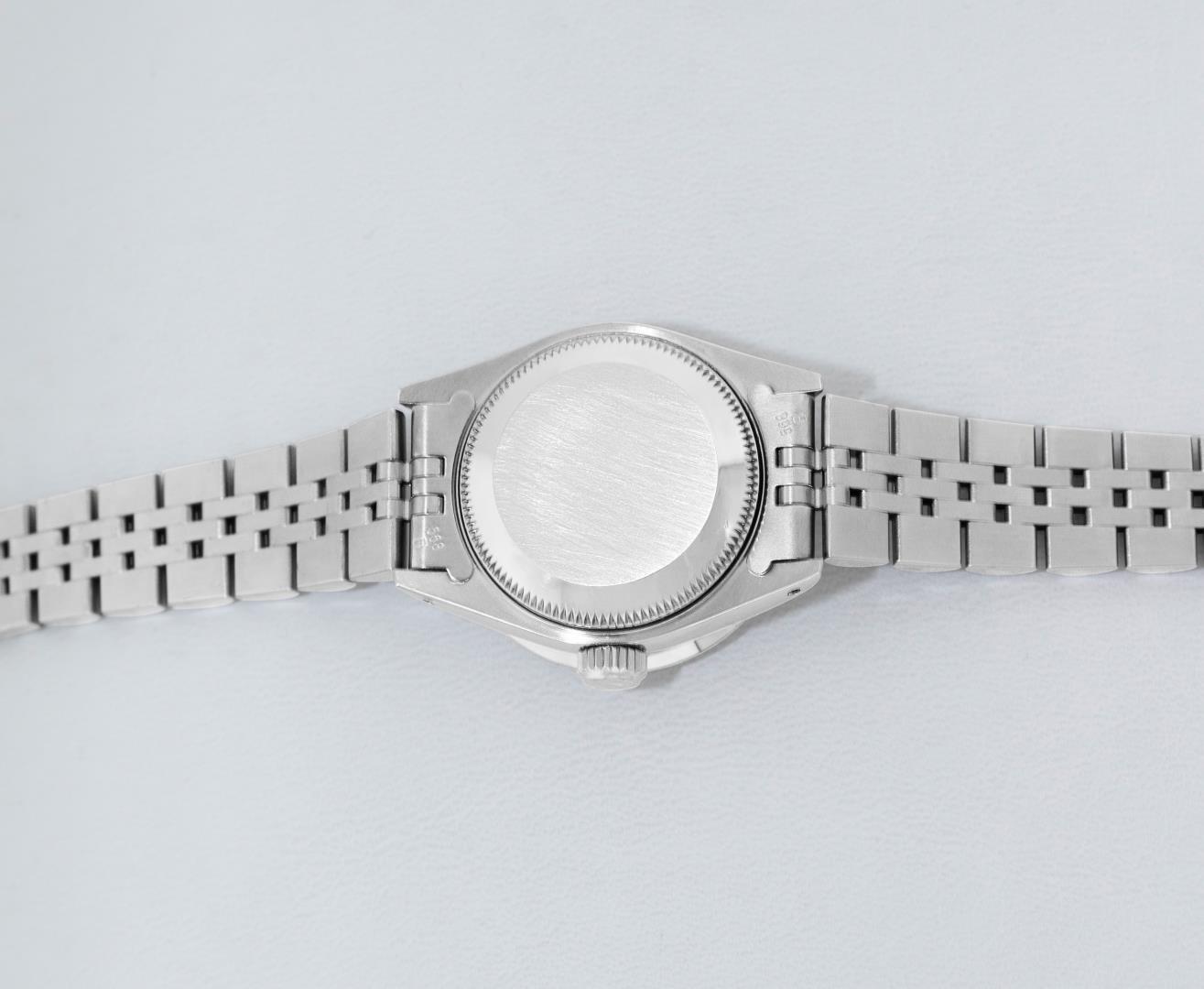 Rolex Ladies Stainless Steel Silver Index Diamond Datejust Wristwatch