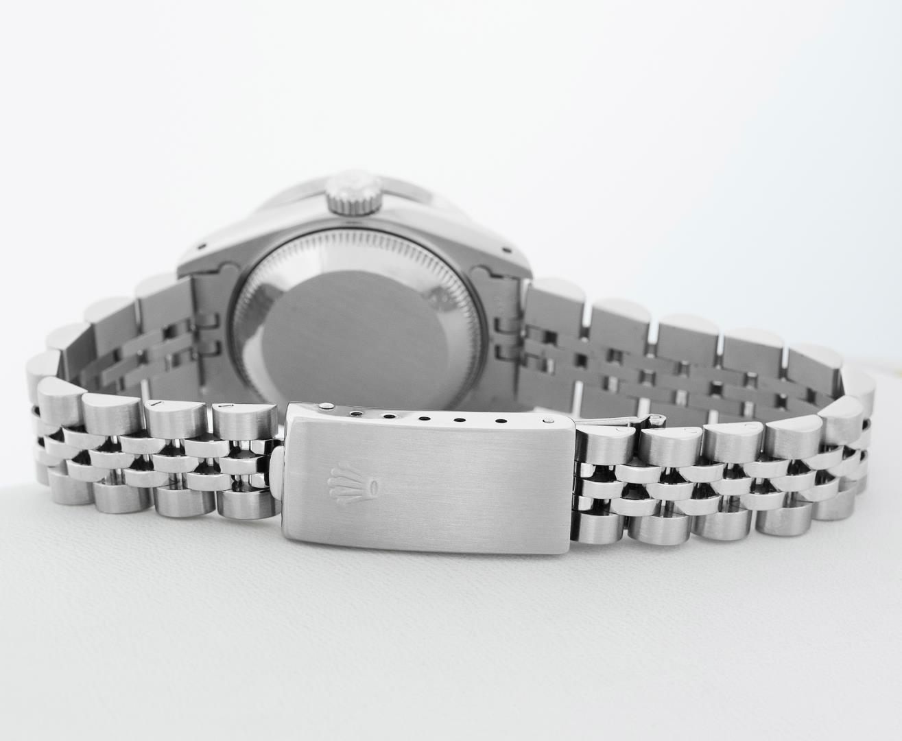 Rolex Ladies Stainless Steel Silver Index Diamond Datejust Wristwatch