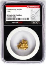 3.59 Gram California Gold Nugget NGC Vaultbox Unvaulted