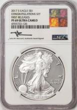 2017-S $1 American Silver Eagle Coin NGC PF69 Ultra Cameo Congratulations Mercanti