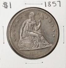 1857 $1 Seated Liberty Silver Dollar Coin