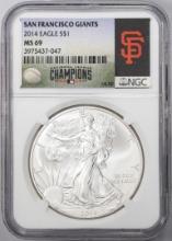 2014 $1 American Silver Eagle Coin NGC MS69 San Francisco Giants