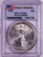 1995 $1 American Silver Eagle Coin PCGS MS68 First Strike