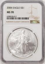 2006 $1 American Silver Eagle Coin NGC MS70