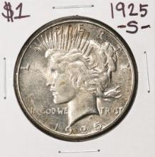 1925-S $1 Peace Silver Dollar Coin