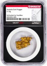 5.13 Gram Australia Gold Nugget NGC Vaultbox Unvaulted