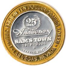 .999 Silver Sam's Town Las Vegas, Nevada $10 Casino Limited Edition Gaming Token