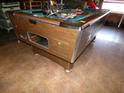 Antique Coin Operated 6' Pool Table, Approx. 75 Yrs Old, Still in Good Usea