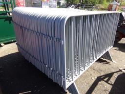 (40) New Free Standing Gray Steel Interlocking 80'' Barricades (40 x Bid Pr
