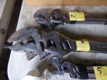(3) Large Assorted Adjustable Wrenches  (6)