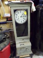 International Time Recording Co., Vintage, Time Clock, On 4-Wheel Moving Ca