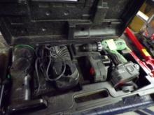 Hitachi 18v Drill And Flashlight,In Case (2) Batteries And Charger