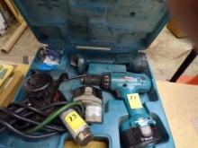 Makita 14.4 v Drill & Flashlight, In Case (2) Batteries, No Charger, Corded