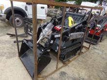 New AGT KT23 Mini Skid Steer Loader, Gray, 739cc Gas Engine and 32'' Bucket