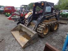 New Holland LX665 Turbo Skid Steer, Over Tire Steel Trucks, 72'' Bucket, SN