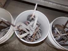 Bucket Of Assorted C-Clamps,Dirty, Well Used, Still Work (Production Shop)