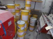 Group of Sikafloor Adhesive Stacked on Floor (10) Resin (5) Hardener (Shop