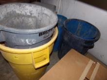 (5) Rubber Trash Cans (Warehouse)