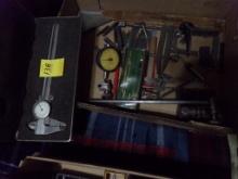 Box of Layout Tools, Surface Gauge, Rules, Hole Transfer Plugs, 6'' Dial Ca