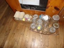 (2) Boxes with Glass Canisters and Personal Size Bread Pans (Dining Room)
