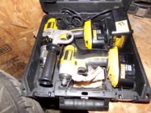 Dewalt Drill & Impact Driver Set, 18v, (2) Batteries, Charger & Case, Looks