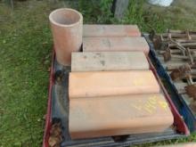 (7) Pieces of Clay Chimney Tile  (Outside - Back Shed)