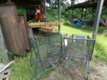 (3) Grocery Shopping Carts - (2) Small, (1) Large  (Outside - Back Shed)