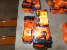 (3) Orange Ratchet Load Straps (3 x Bid Price)